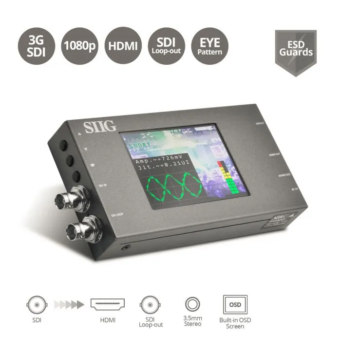 Siig CE-SD0J11-S1 — SIIG 3G-SDI TO HDMI CONVERTER WITH SCALER (CE-SD0J11-S1)