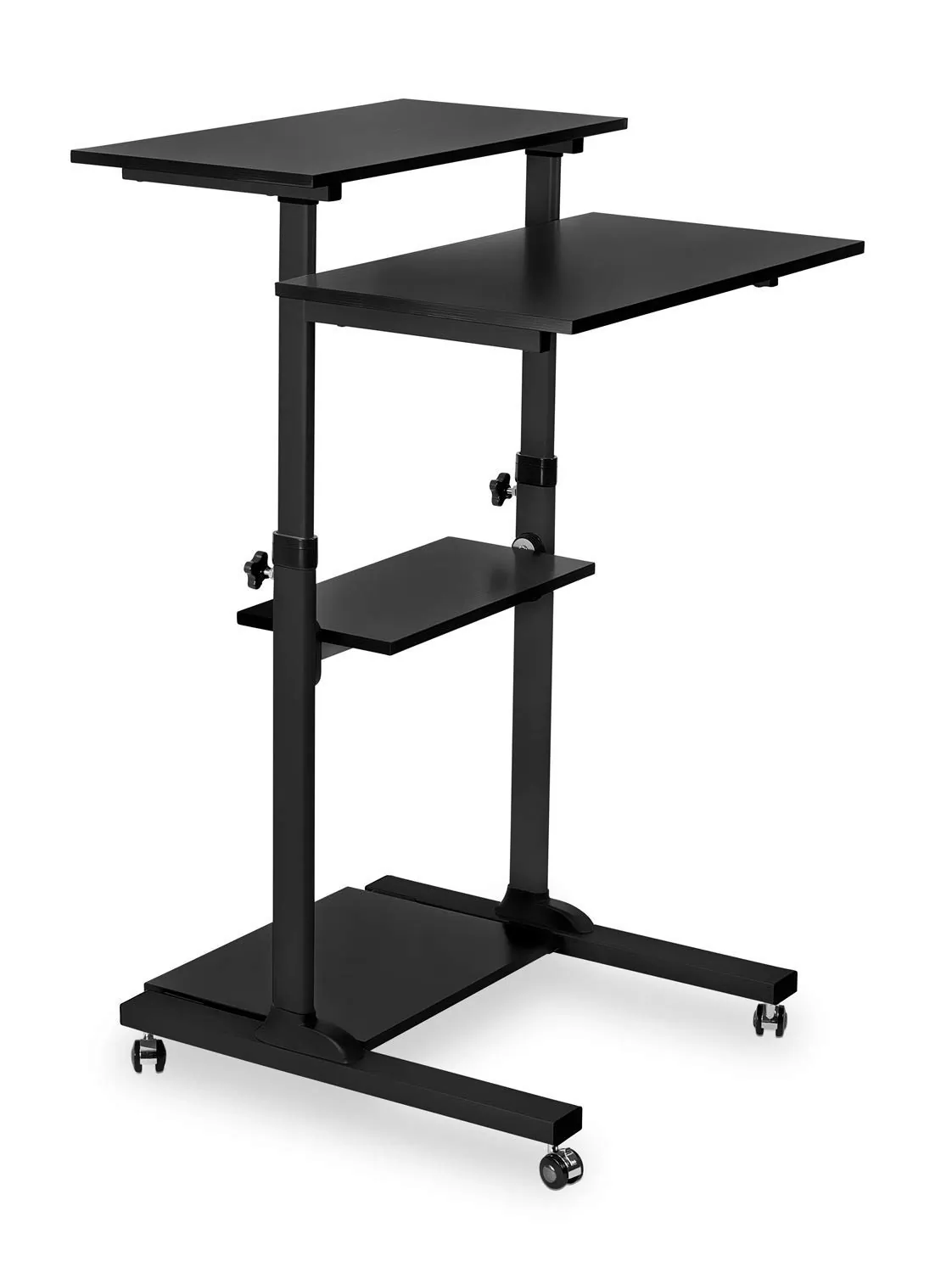 MountIt MI-7940B — MOUNT-IT Adjustable Rolling Standing Desk - Mobile Workstation