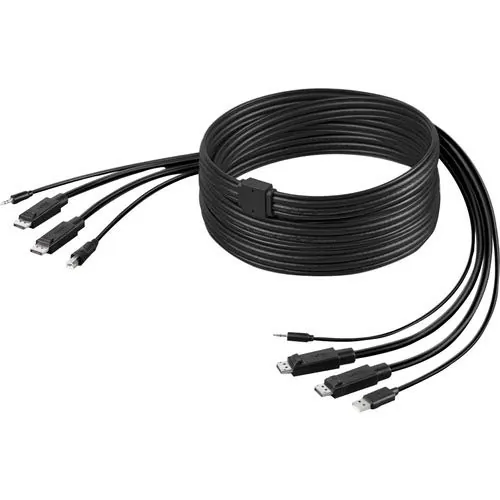 Belkin F1D9020B10T — KVM CABLE - DISPLAYPORT,USB-A,3.5MM LEFT CONNECTOR - MALE LEFT GENDER - DISPLAYP