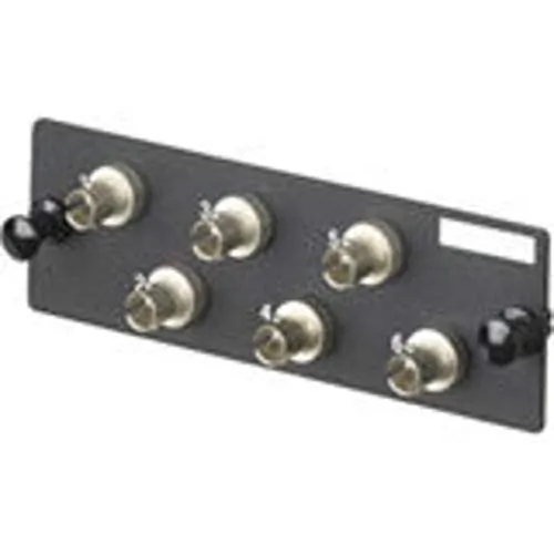 Panduit FAP6WSTZ — Panduit 6-Port Black Patch Panel with ST Simplex Adapters