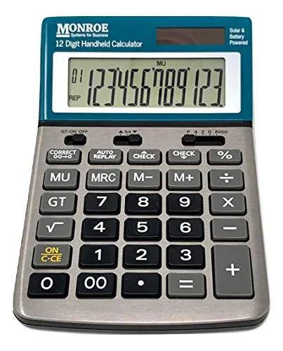 MONROE MNE12HDC — MONROE 12HDC Handheld 12-Digit Calculator with LCD Display