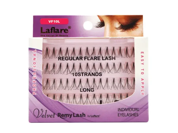 Bulk Buys CA675 — LaFlare Velvet Remy Long Individual Eyelashes - 10 Strands