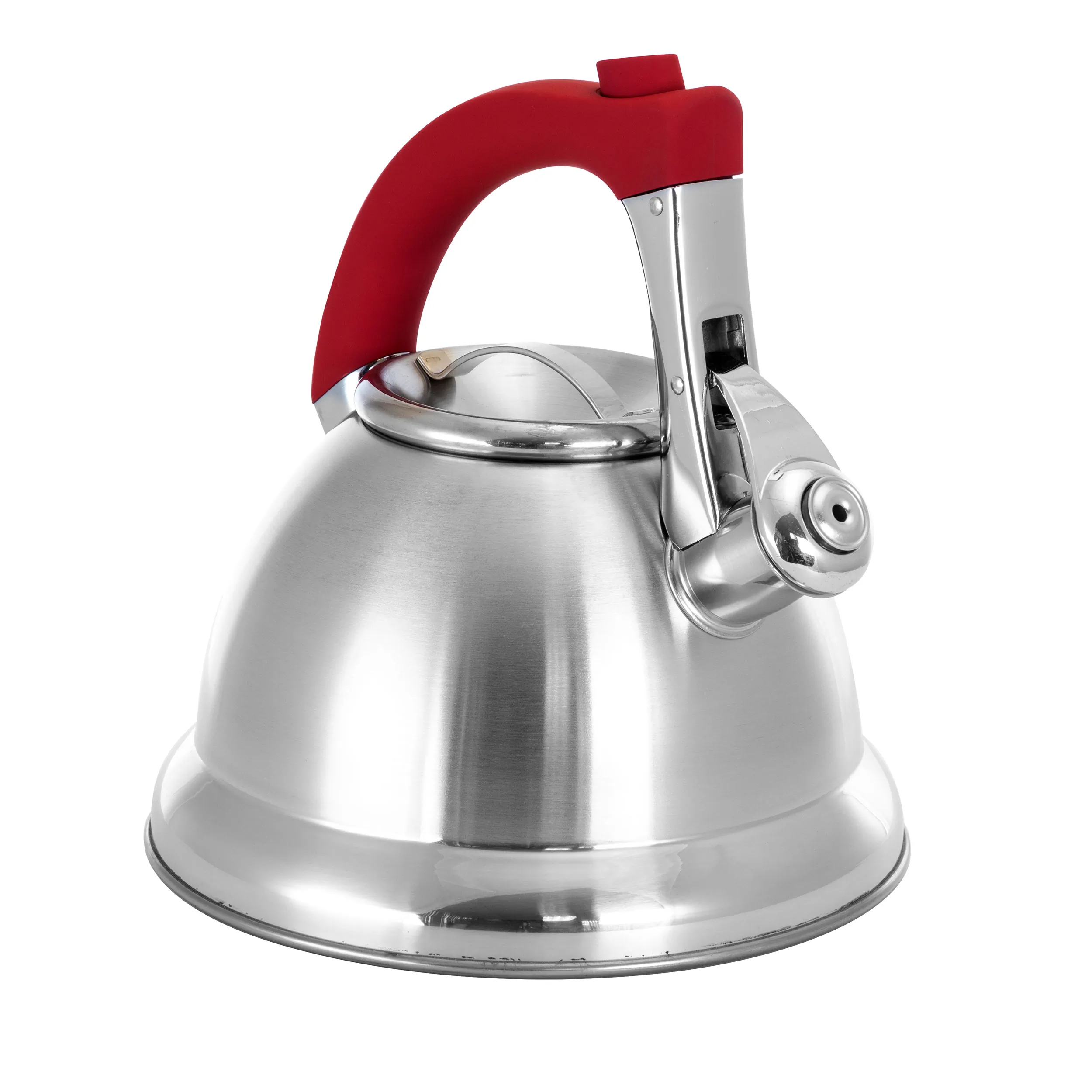 MR COFFEE 126993.01 - Mr. Coffee 2.4 Quart Stainless Steel Tea Kettle with Red Han