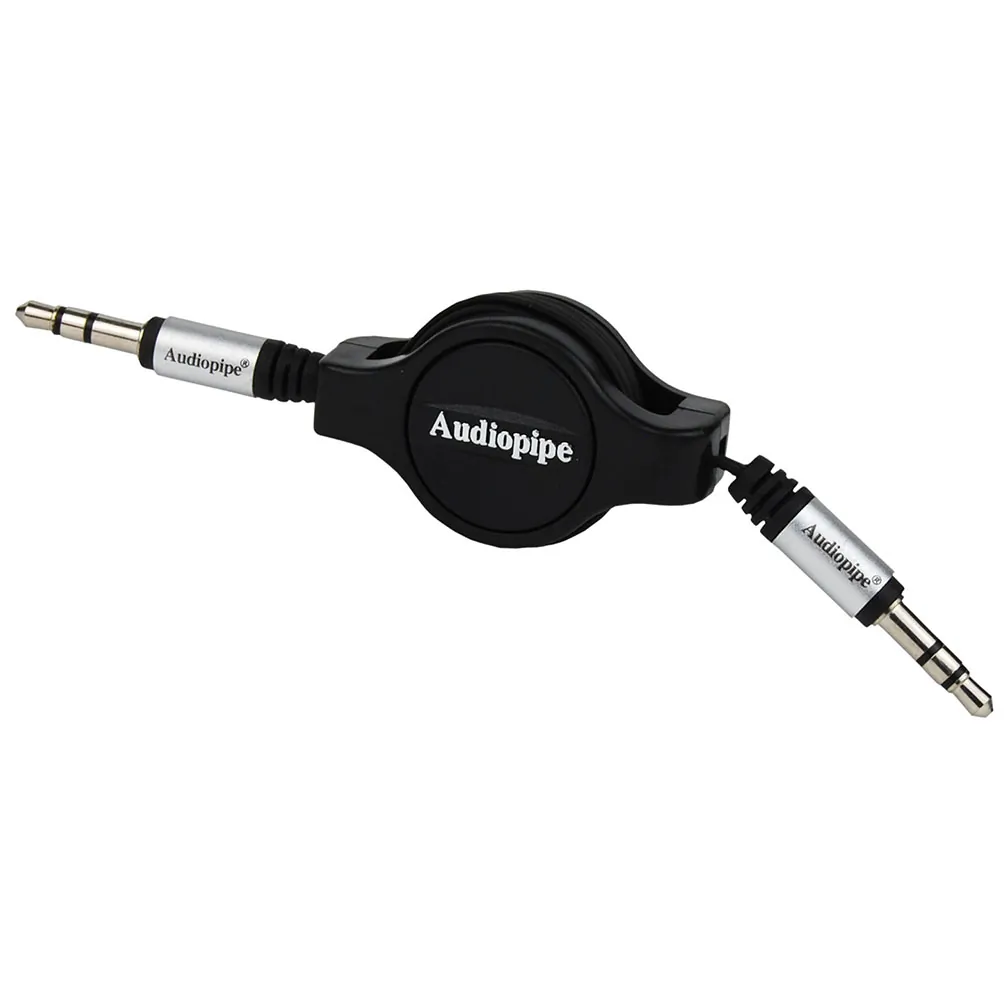 Audiopipe AIQR35353 - Audiopipe 3.5mm Retractable Jack Plug - 3 Feet