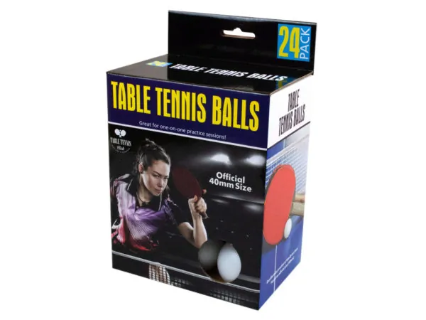 Bulk Buys KL604 — Official Size 40mm Table Tennis Balls - 24 Pack