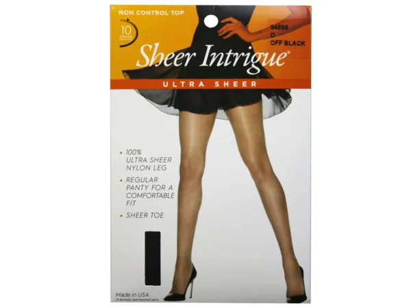 bulk buys GW846 - Ultra Sheer Control Top Pantyhose in Midnight Black Size E