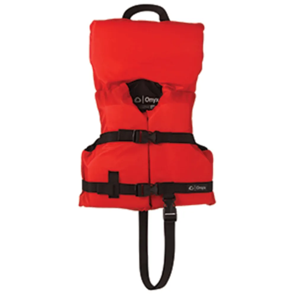 Onyx Outdoor 103000-100-000-12 — Onyx Nylon General Purpose Life Jacket - Infant/Child Under 50lbs - Red