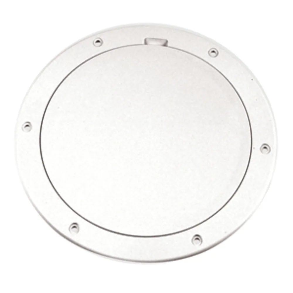 Beckson Marine DP61-W — Beckson 6" Smooth Center Pry-Out Deck Plate - White