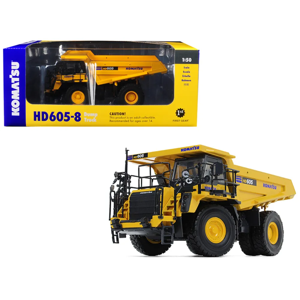 First Gear 50-3387 — Komatsu HD605-8 Dump Truck 1/50 Scale Diecast Model