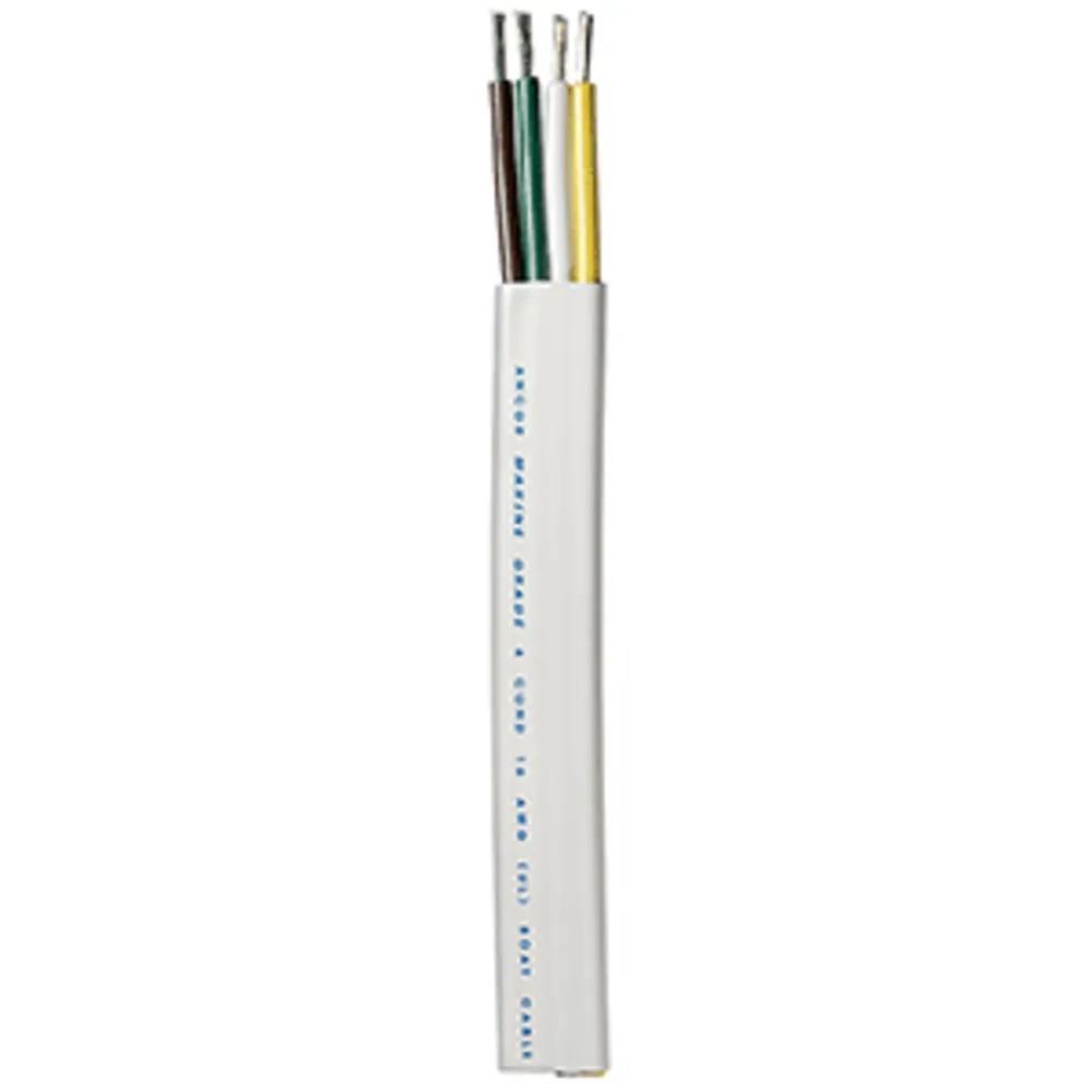 Ancor 154030 — Ancor Trailer Cable - 16/4 AWG - Yellow/White/Green/Brown - Flat - 300'