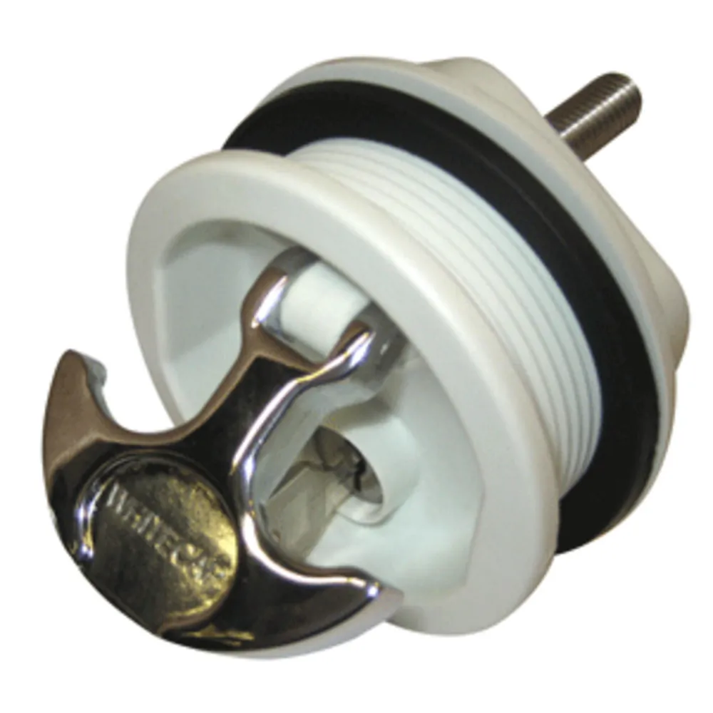 Whitecap S-226WC — Whitecap T-Handle Latch - Chrome Plated Zamac/White Nylon - Locking - Freshwater Use Only