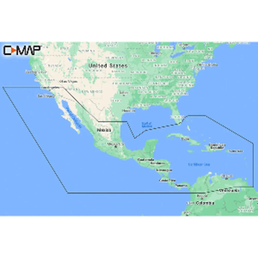Lowrance M-NA-Y205-MS — C-MAP REVEAL™ Coastal Chart for Central America & Caribbean