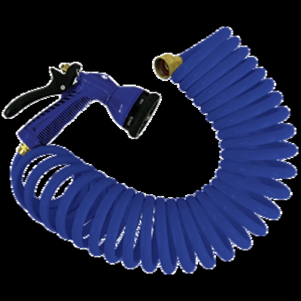 Whitecap P-0441B — Whitecap 25' Blue Coiled Hose w/Adjustable Nozzle