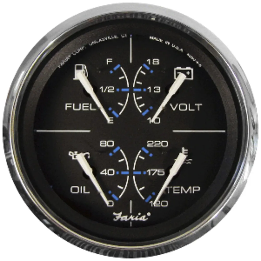 Faria Beede Instruments 33751 — Faria Chesapeake Black 4" Multifunction Gauge