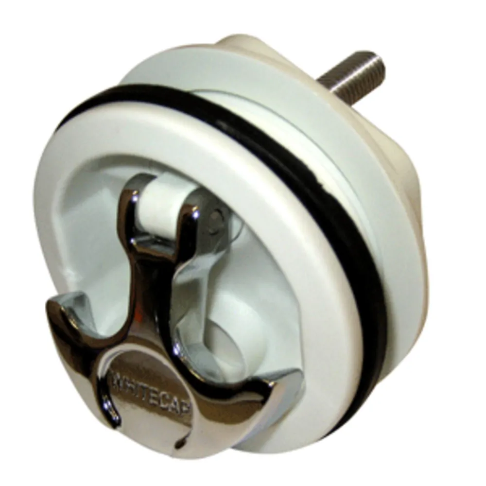 Whitecap S-230WC — Whitecap T-Handle Latch - Chrome Plated Zamac/White Nylon - No Lock - Freshwater Use Only