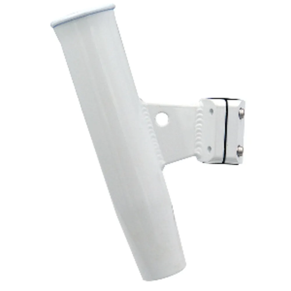C.E. Smith 53716 — C.E. Smith Aluminum Vertical Clamp-On Rod Holder 1-5/16" OD White Powdercoat w/Sleeve