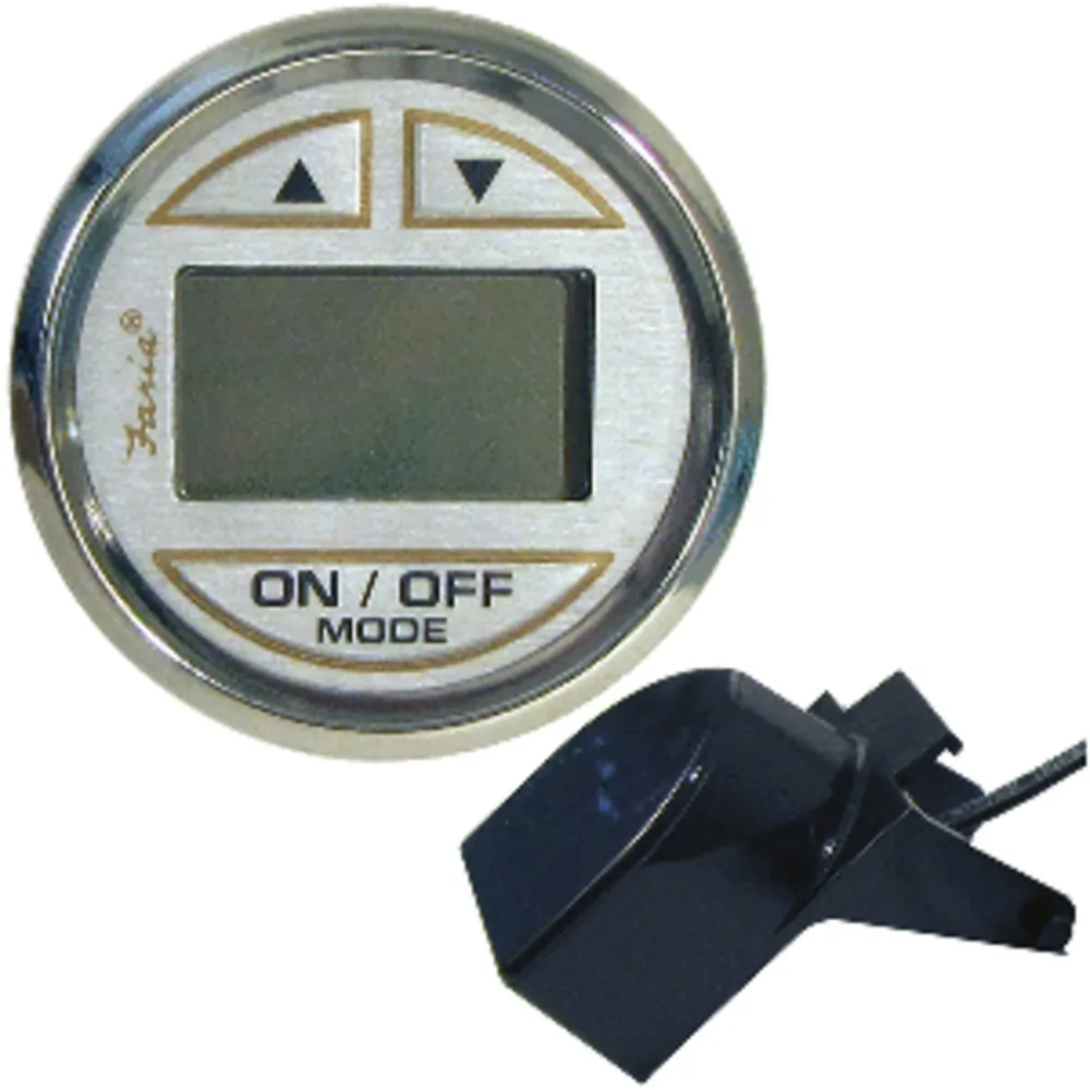 Faria Beede Instruments 19150 — Faria Kronos 2" Depth Sounder w/Transom Mount Transducer
