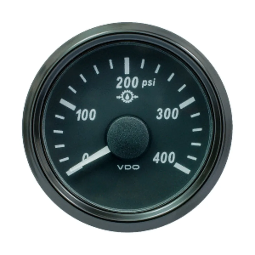 VDO A2C3833500030 — VDO SingleViu 52mm (2-1/16") Oil Pressure Gauge - 400 PSI - 0-180 Ohm
