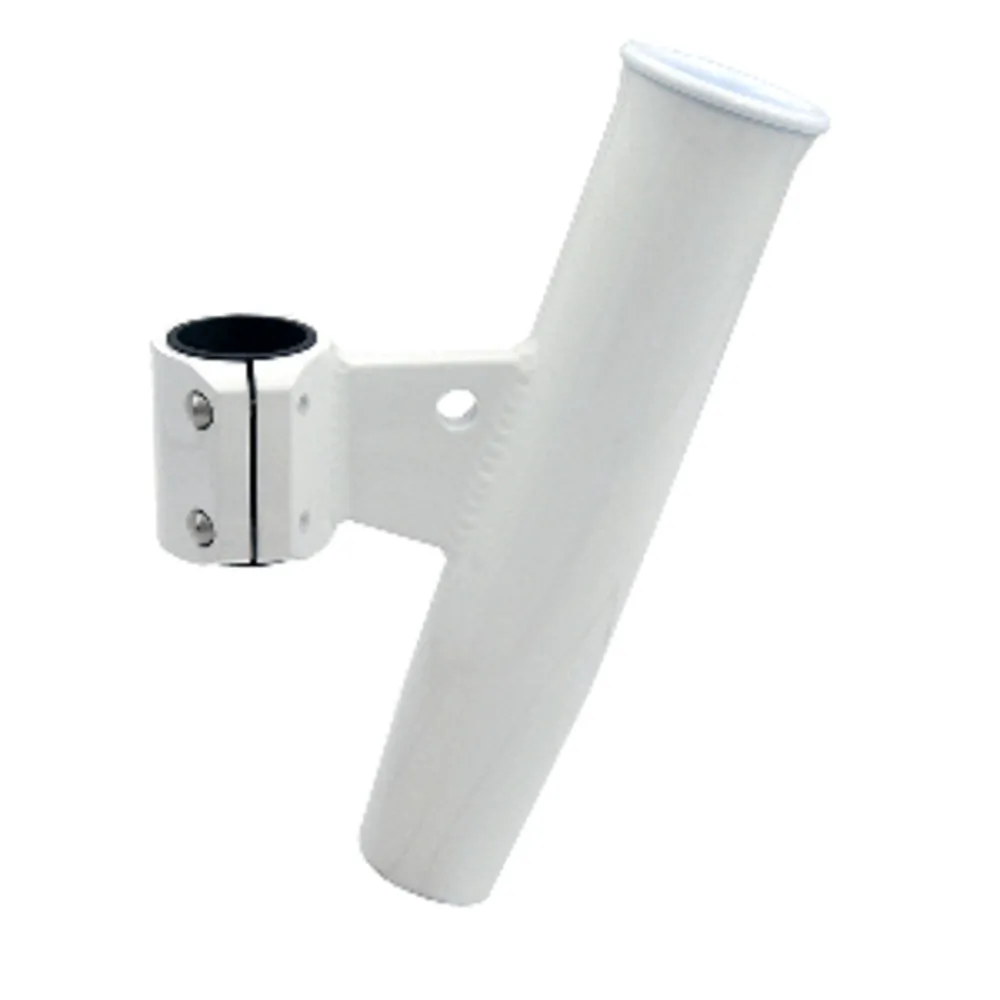C.E. Smith 53726 — C.E. Smith Aluminum Vertical Clamp-On Rod Holder 1-2/3" OD White Powdercoat w/Sleeve