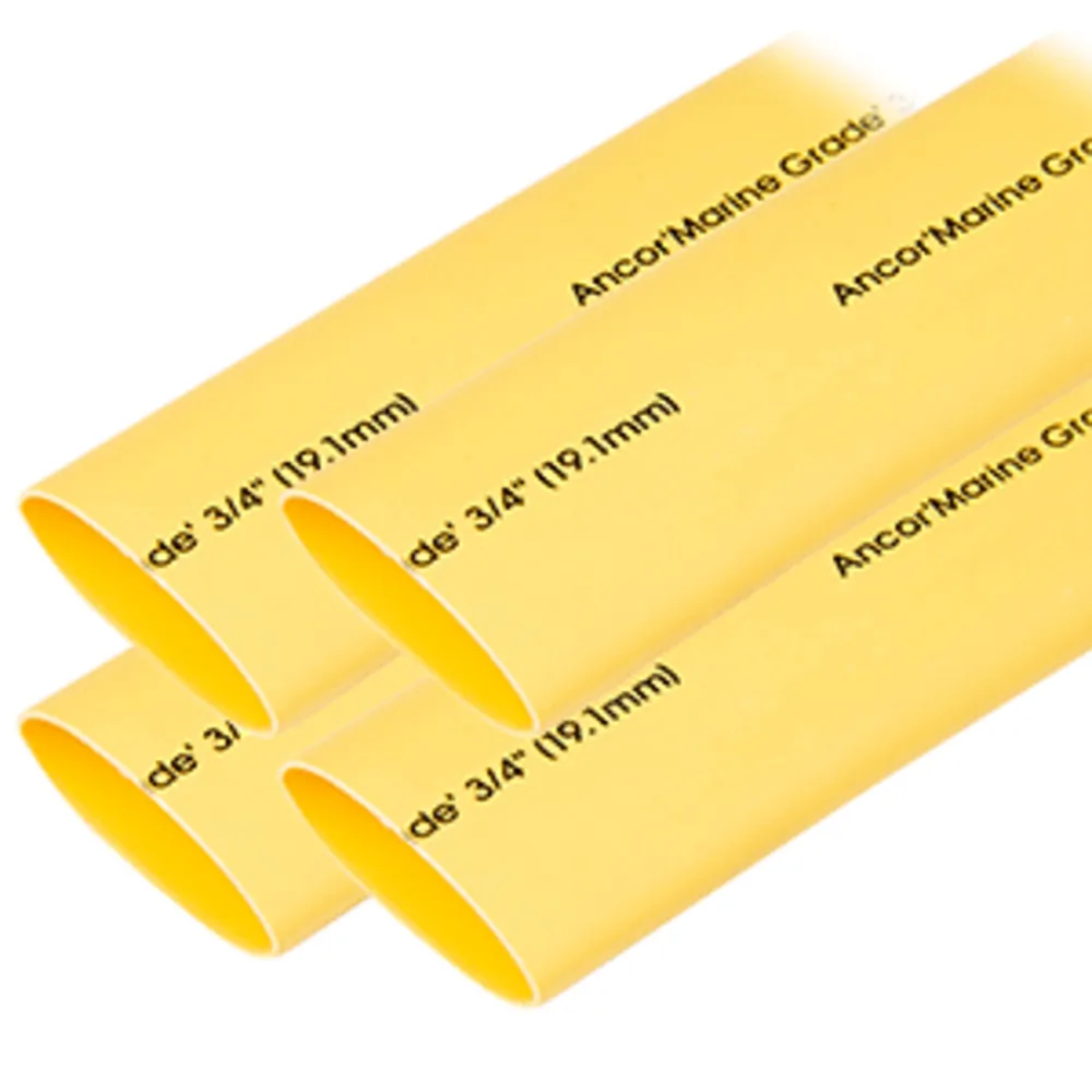 Ancor 306906 — Ancor Heat Shrink Tubing 3/4" x 6" - Yellow - 4 Pieces