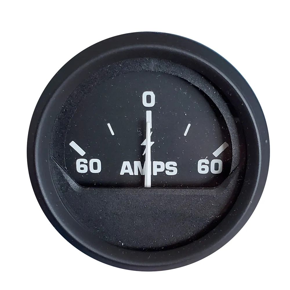 Faria Beede Instruments 12822 — Faria Euro Black 2" 60-0-60 AMP Ammeter Gauge