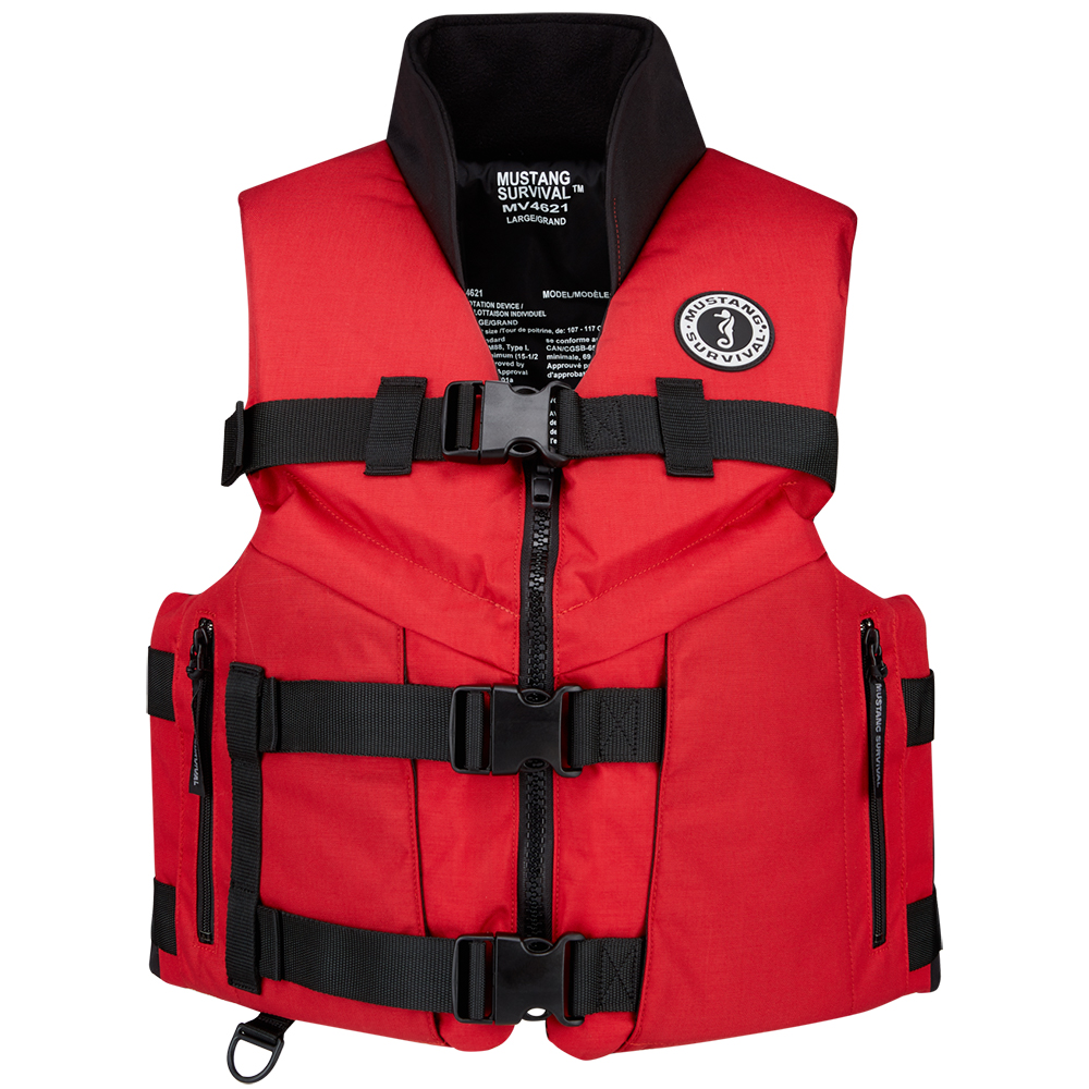 Mustang Survival MV4626-XL-123 - MUSTANG ACCEL 100 FISHING VEST XL REDBLACK
