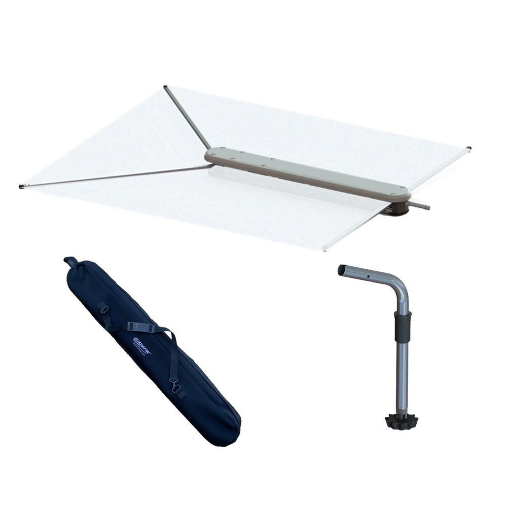 TACO Marine T10-3000-3 - TACO SHADEFIN WITH WHITE FABRIC, BAG AND FIXED ROD