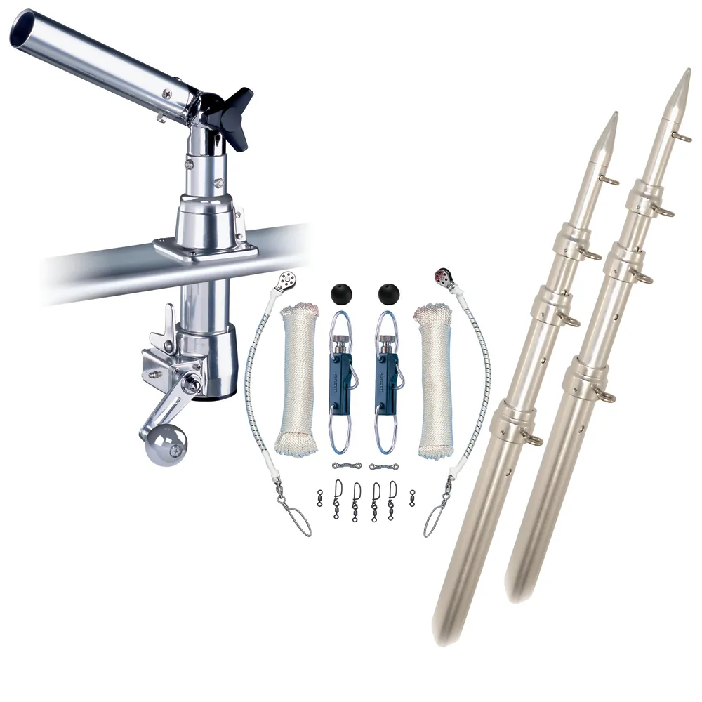 Rupp Marine CW52216 — Rupp Z-30 Top Gun Outrigger Kit w/18' Poles & Complete Single Line Rigging Kit w/Klickers Release Clips
