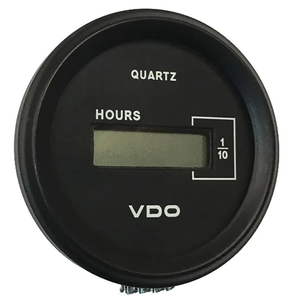VDO 331-546 — VDO Marine 52mm LCD Hourmeter - Black Dial/Chrome Bezel
