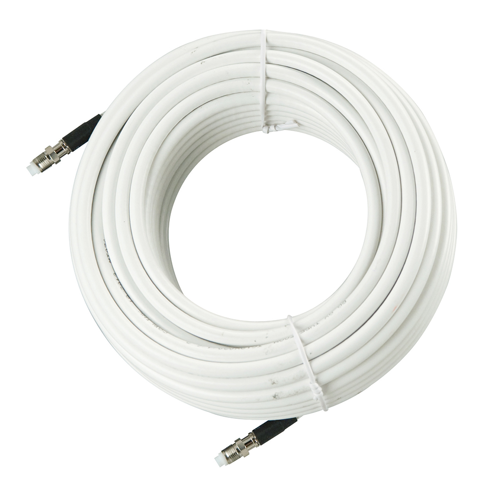 Glomex Marine Antennas RA350/18FME - GLOMEX 18M - 59 RG-8X COAX F GLOMEASY VHF ANTENNAS - WHITE