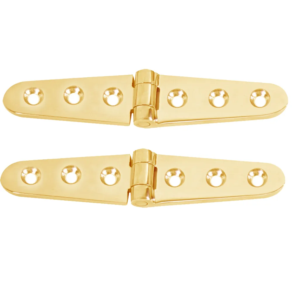 Whitecap S-605BC — Whitecap Strap Hinge - Polished Brass - 6" x 1-1/8" - Pair