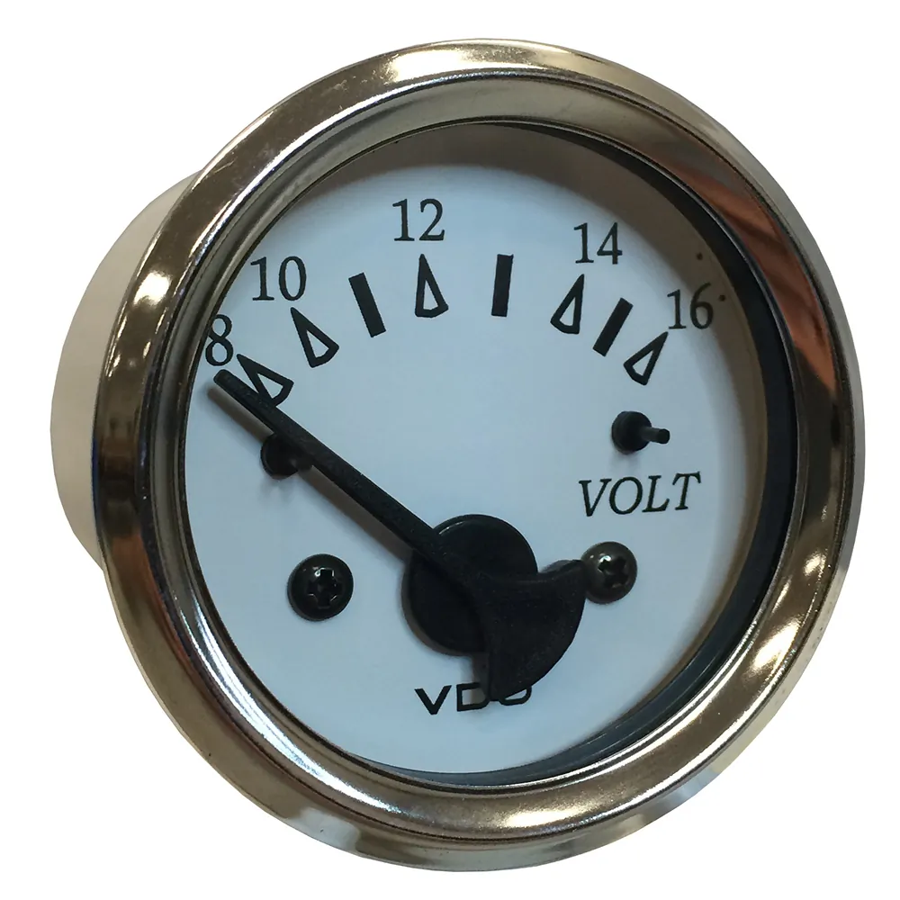 VDO 332-15282 — VDO Cockpit Marine 52MM (2-1/16") Voltmeter - White Dial/Chrome Bezel