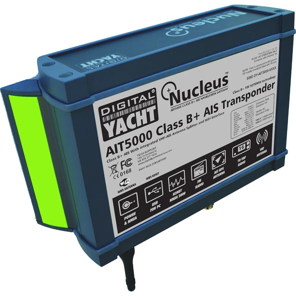 Digital Yacht ZDIGAIT5000 - AIT5000 Class B+ 5W AIS Transponder with WiFi & Splitter
