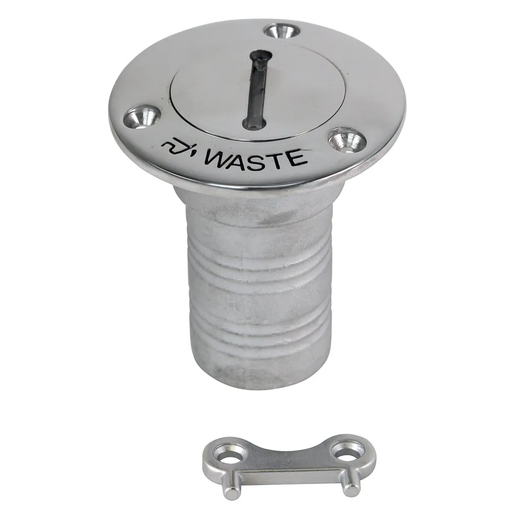 Whitecap 6126C — 316 Stainless Steel Hose Deck Fill - 1-1/2" Waste