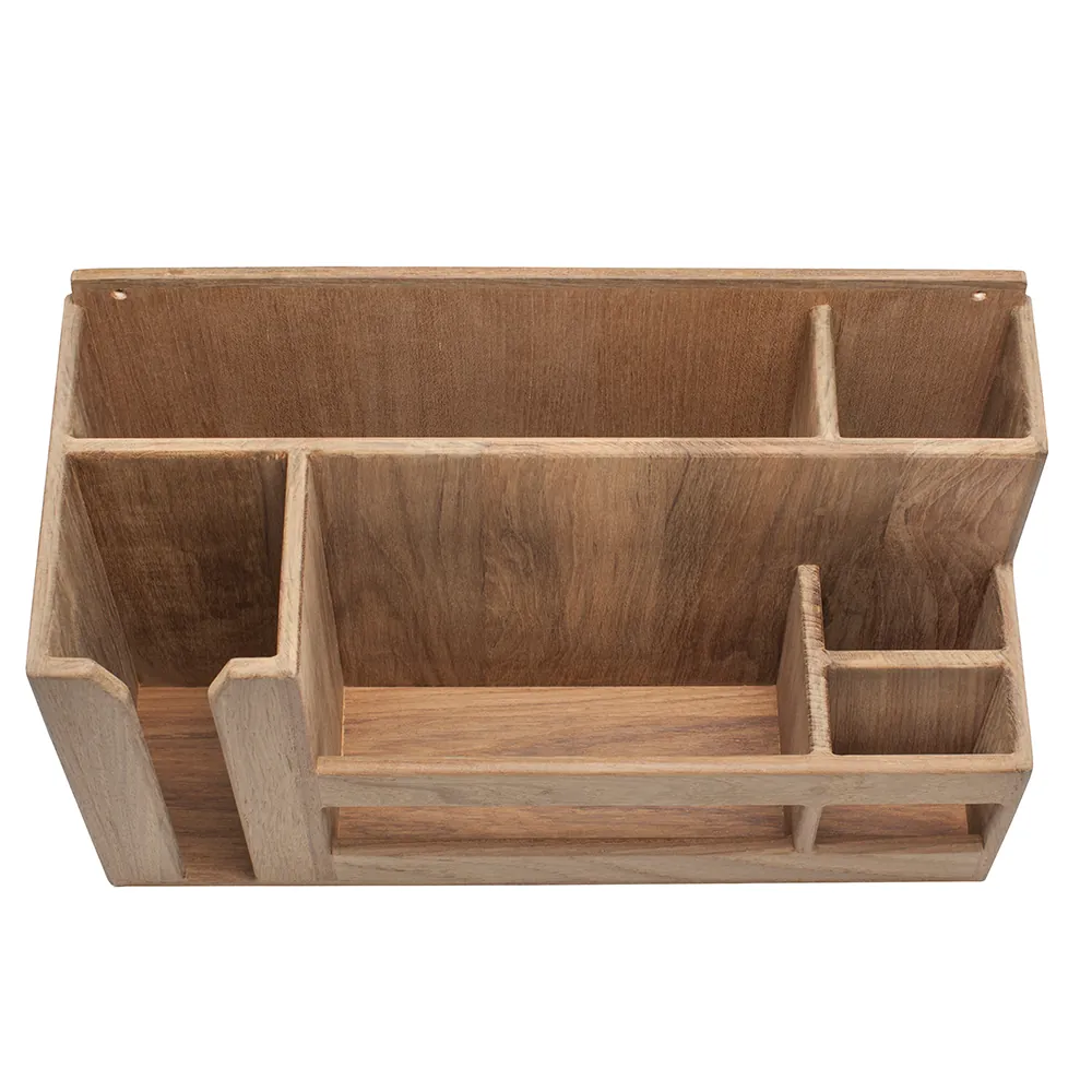 Whitecap 62404 — Teak Wood Holder for Dishes, Cups, and Utensils