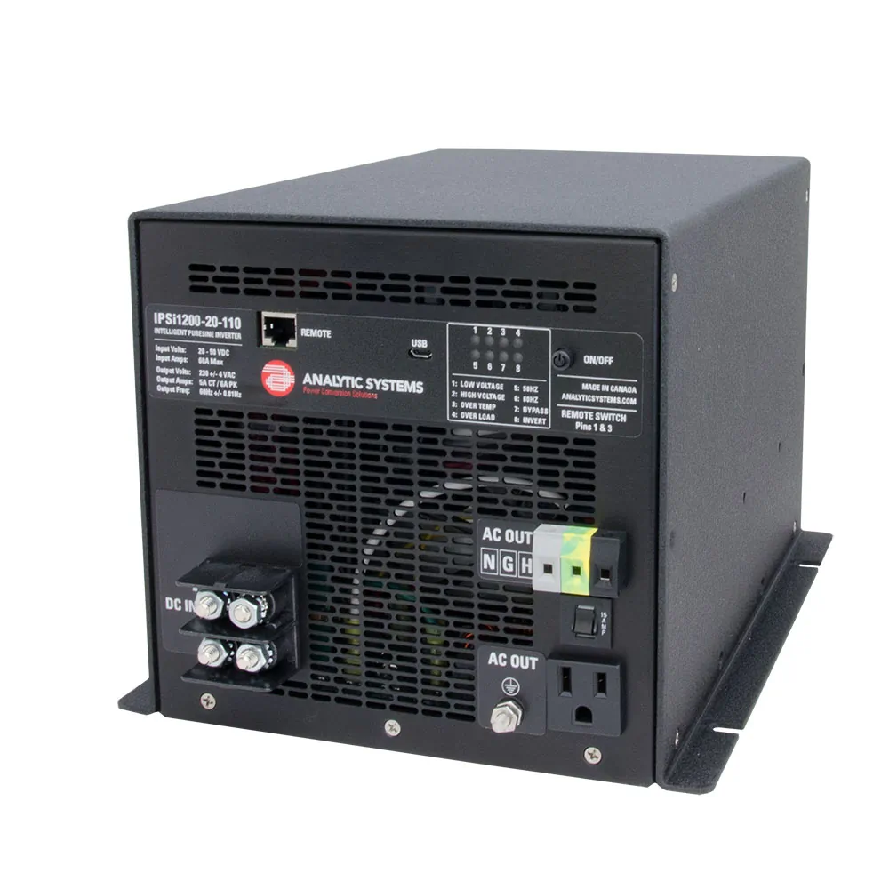 Analytic Systems IPSI1200-20-110 - 1200W Intelligent Pure Sine Wave Inverter, 20-40V DC Input
