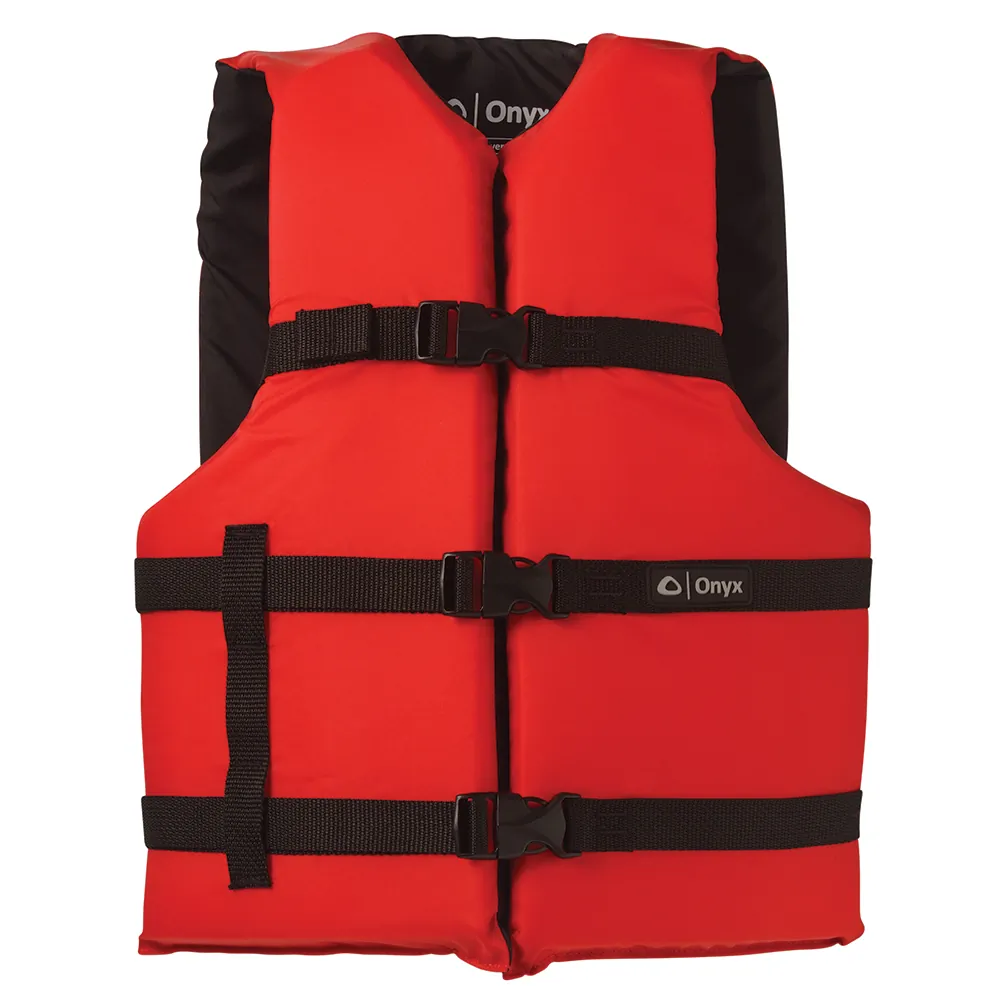 Onyx Outdoor 103000-100-005-12 — Onyx Adult Oversize Nylon Life Jacket - Red