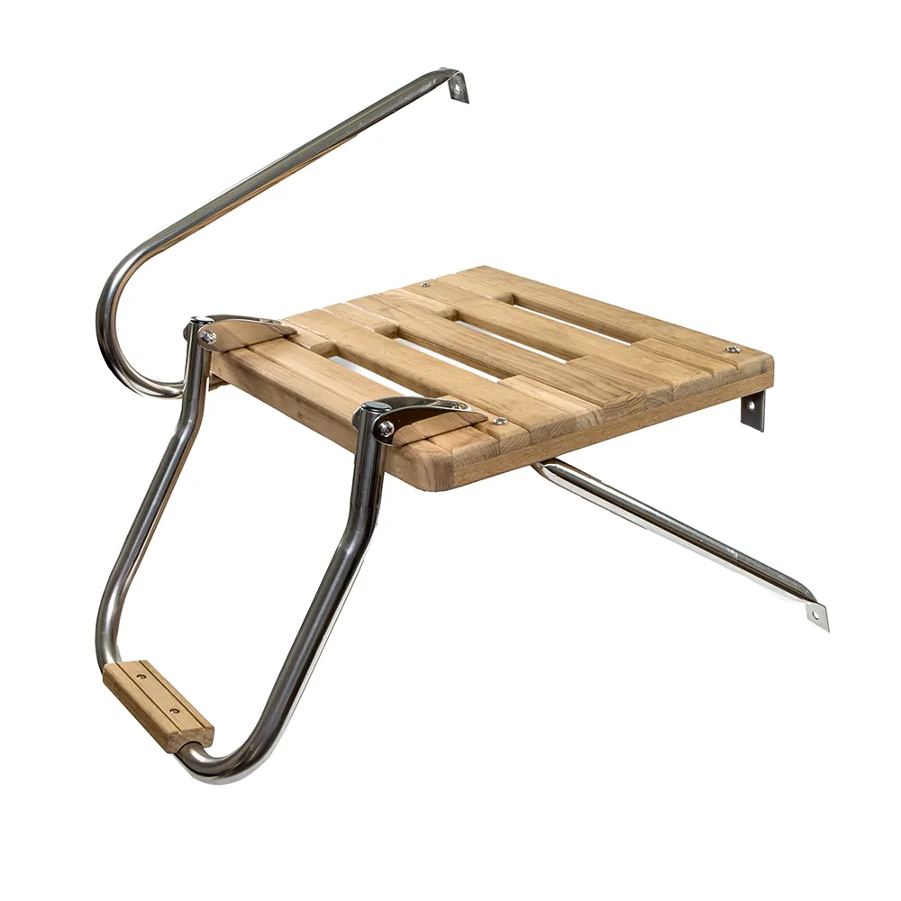 Whitecap 60902 - Teak Swim Platform with Ladder for Outboard Boats