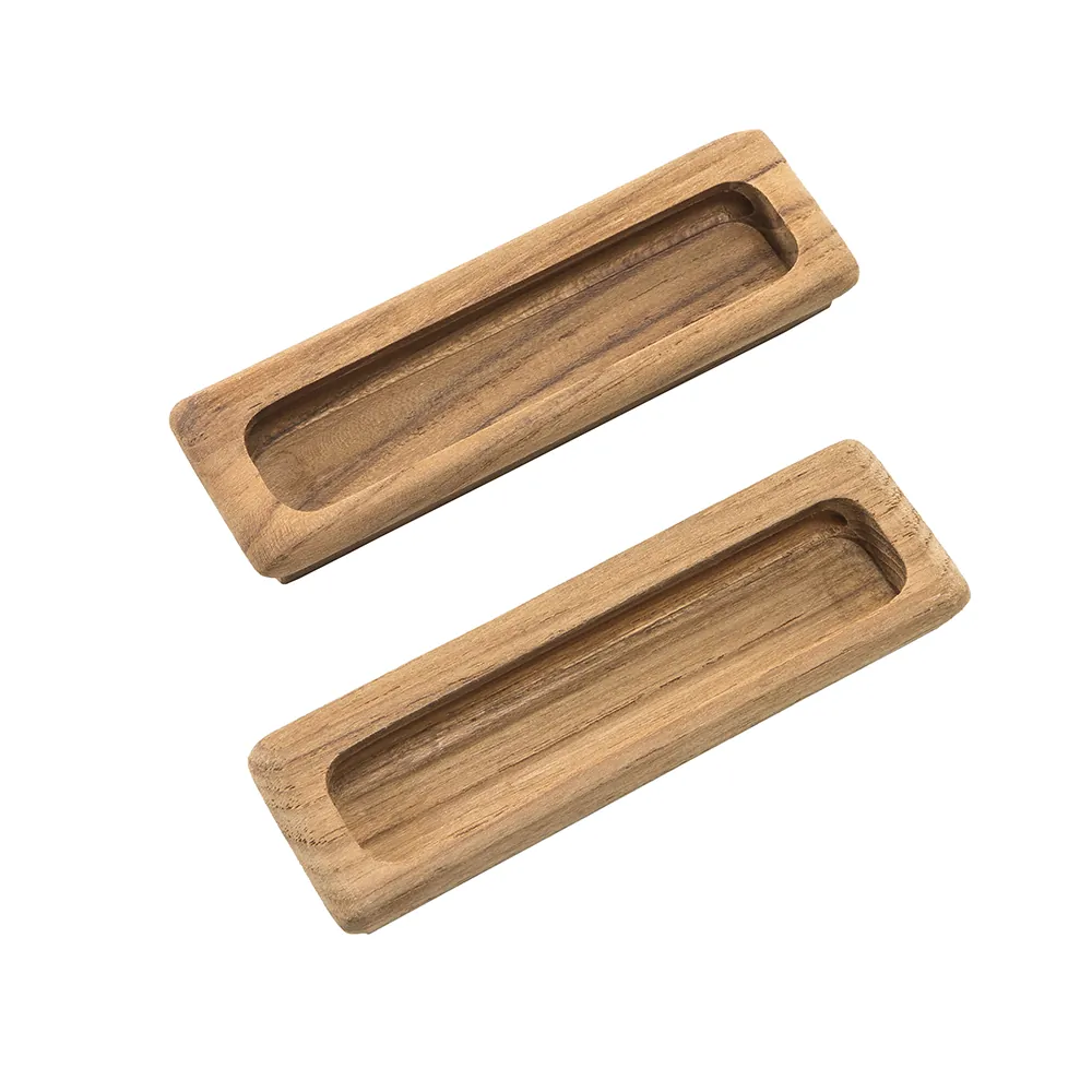 Whitecap 60142-A - Large Rectangular Teak Drawer Pull - 4.5 Length - 2 Pack