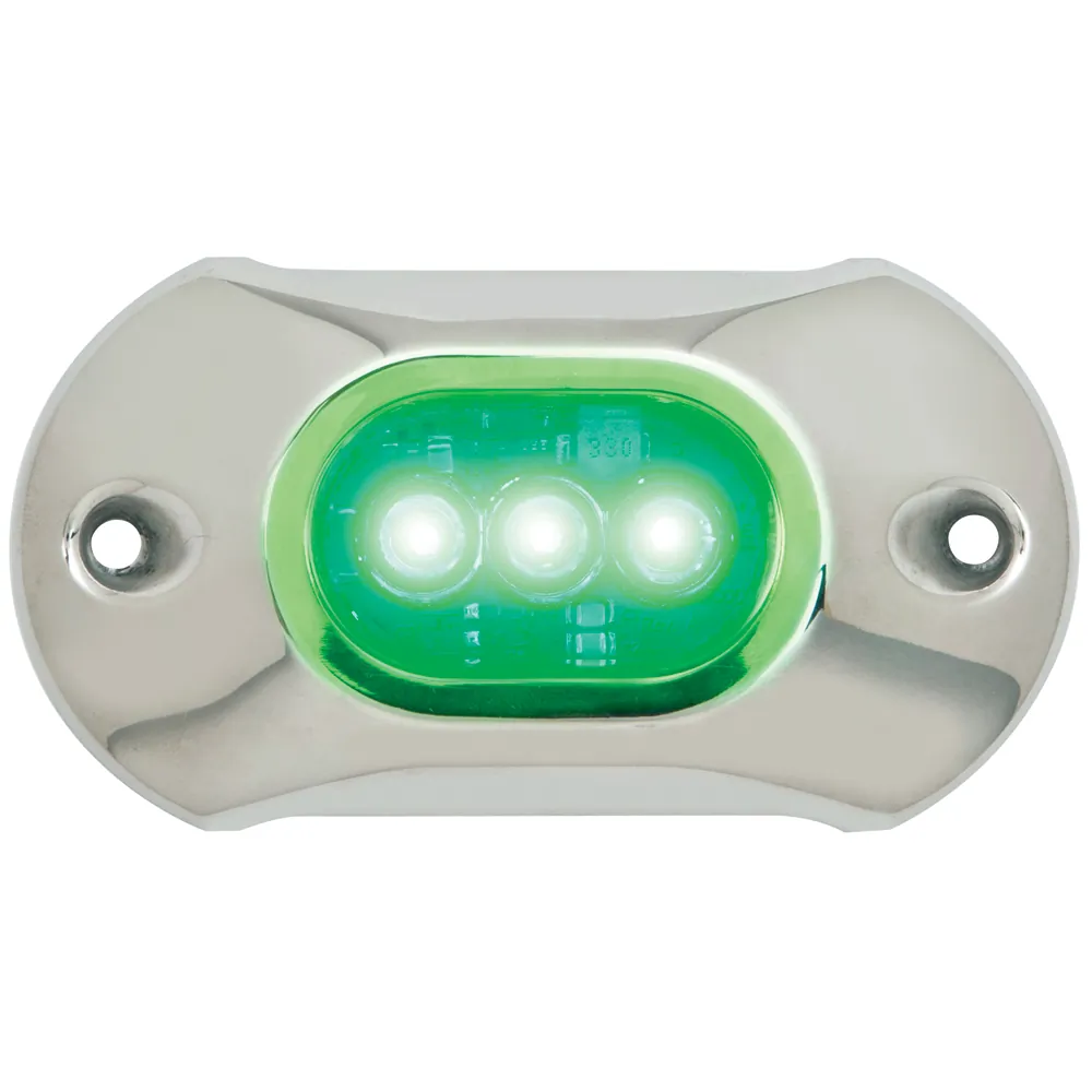 Attwood Marine 65UW03G-7 - Light Armor Underwater LED Light - 3 Green LEDs