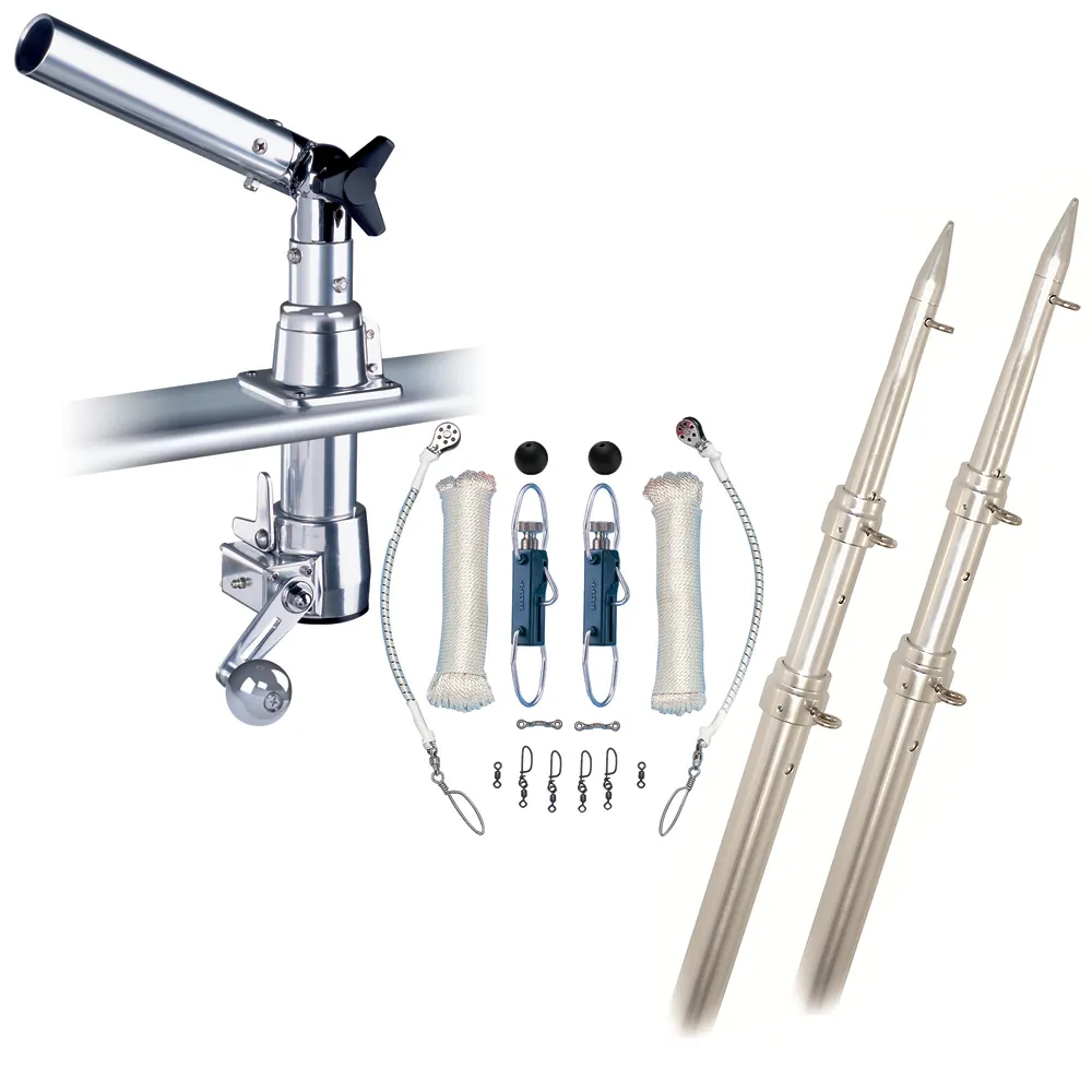 Rupp Marine CW52215 — Rupp Z-30 Top Gun Outrigger Kit w/15' Telescoping Poles & Complete Single Line Rigging Kit w/Klickers Release Clips