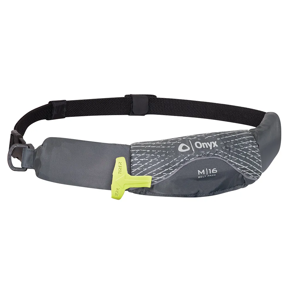 Onyx Outdoor 130900-701-004-19 — Onyx M-16 Manual Inflatable Belt Pack PFD - Grey