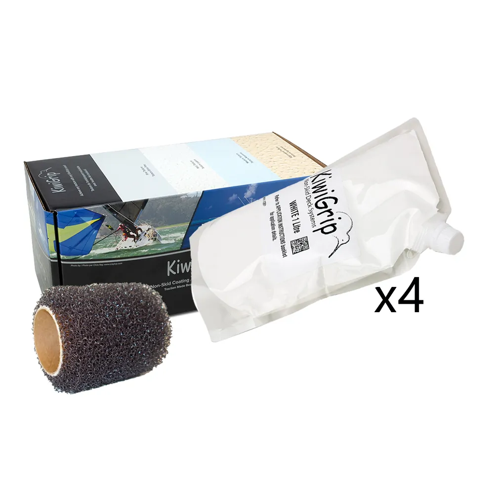 KiwiGrip KG-4WP-R — KiwiGrip Non-Skid Deck Coating - 4 Pouches & 4" Roller
