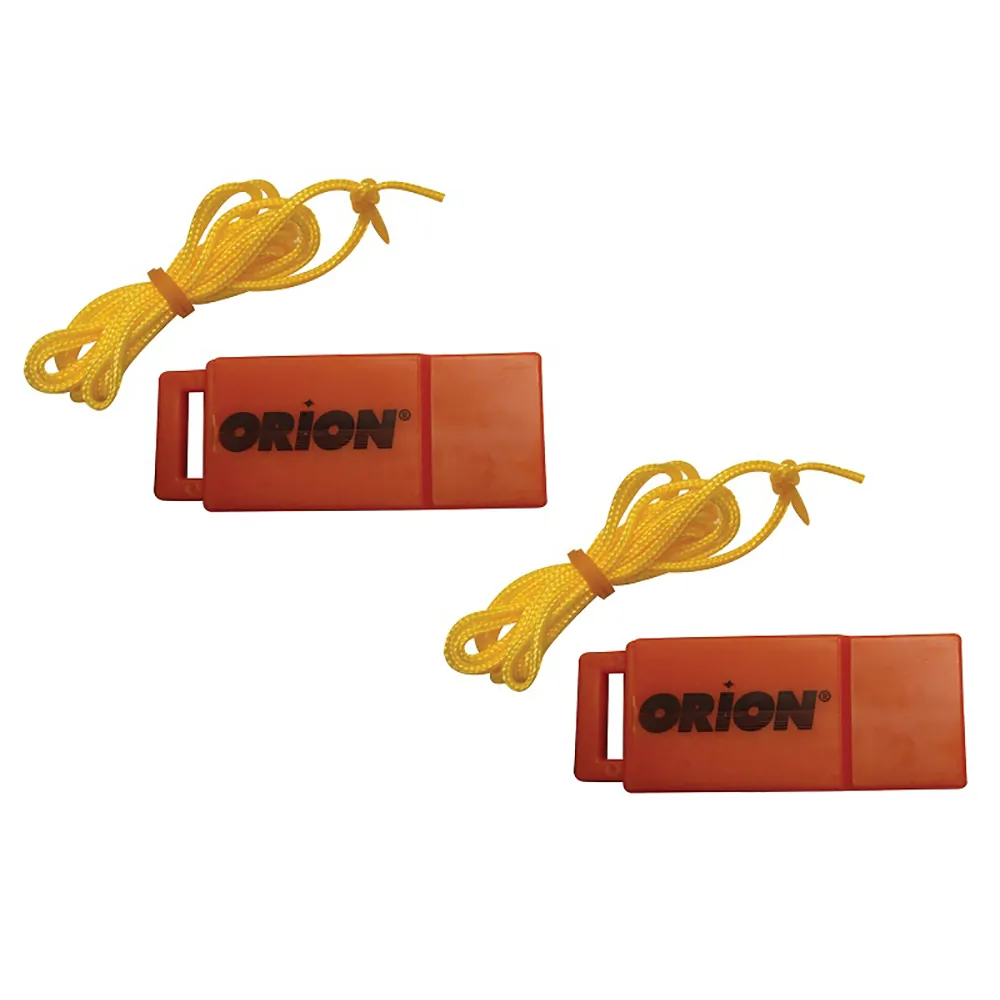 ORION POWER SYSTEMS 676 — Bright Orange Safety Whistle with Lanyards - 2 Pack