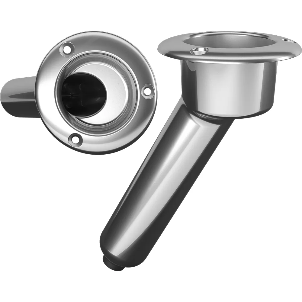 Mate Series C1030D — Stainless Steel 30° Rod & Cup Holder with Drain - Round Top