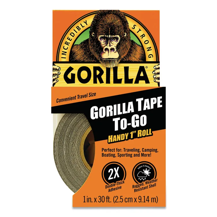 GORILLA GLUE COMPANY GOR 6100109 — Gorilla Tape To-Go - 10 yd Length x 1 Width - 1 Each - Black