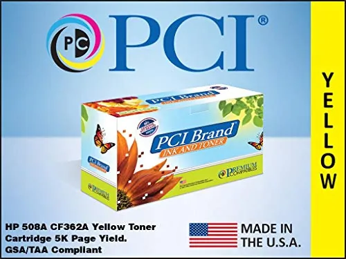 PCI CF362A-PCI — PCI BRAND ECO-FRIENDLY SUSTAINABLE HP 508A CF362A YELLOW TONER CARTRIDGE 5000 PA