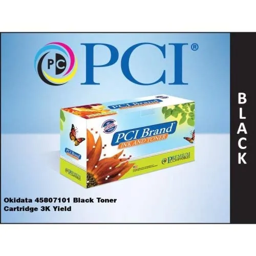 PCI 45807101-PCI — PCI BRAND OKIDATA 45807101 (OKI45807101) BLACK TONER CARTRIDGE 3000 PAGE YIELD,