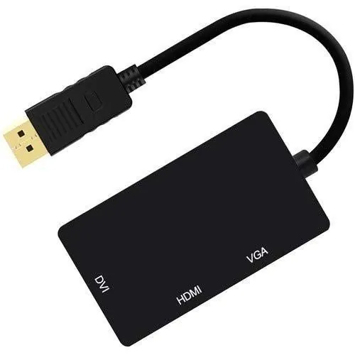 4XEM 4XDPHDMIDVIVGA — 3-in-1 DisplayPort Adapter for VGA, DVI, HDMI Connections