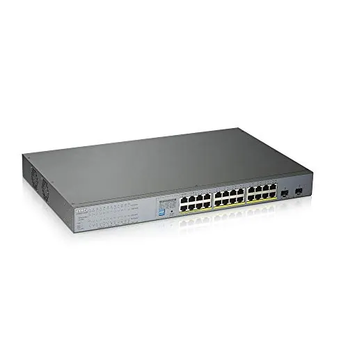 ZYXEL GS1350-26HP — GS1350-26HP - 24-PORT GIGABIT POE+ L2 WEB MANAGED SWITCH (375W) W/2 SFP W/1Y NEB